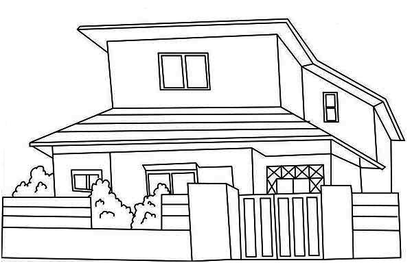 house coloring pages for preschoolers