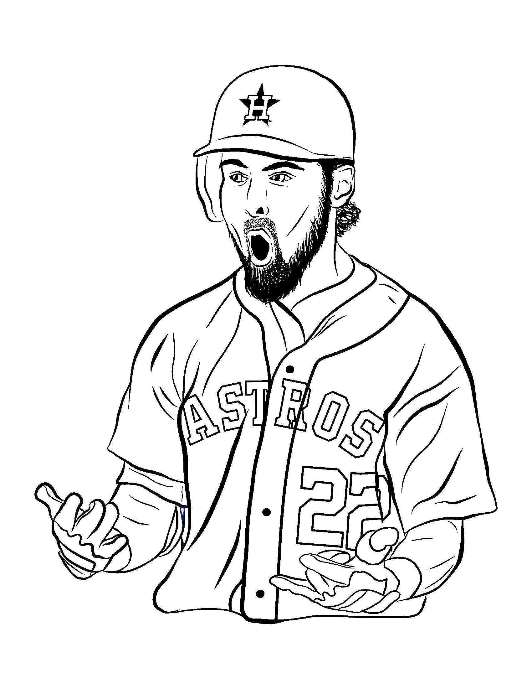 houston astros player coloring pages