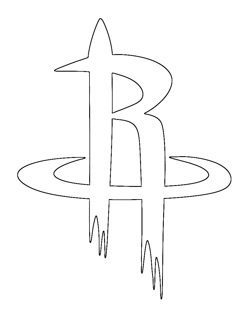 nba houston rockets logo coloring page