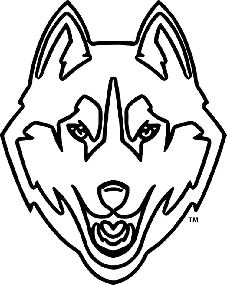 husky head coloring pages