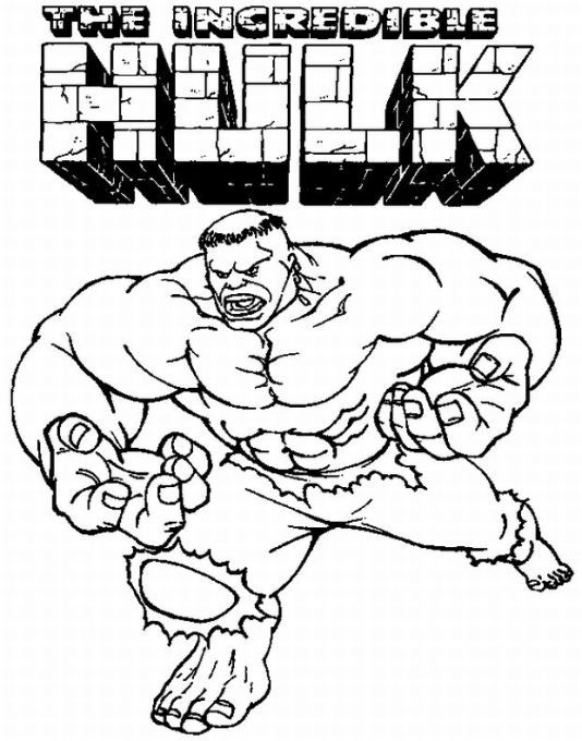 incredible hulk free printable coloring pages