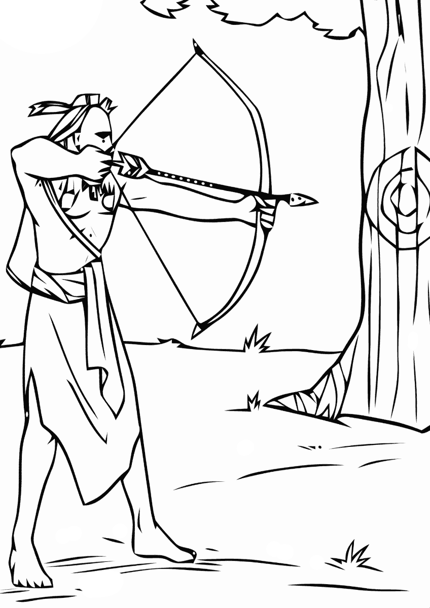 indian archery coloring pages
