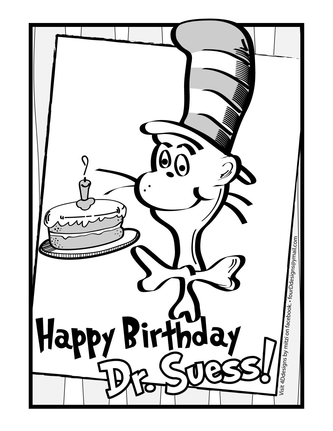 happy birthday dr. suess! coloring page • free download | dr seuss free printable dr seuss coloring pages