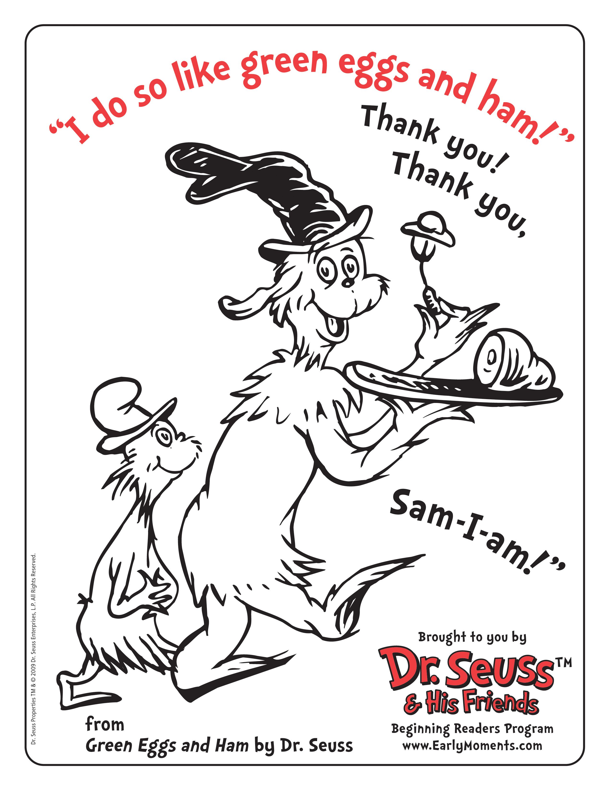 dr seuss coloring pages green eggs and ham