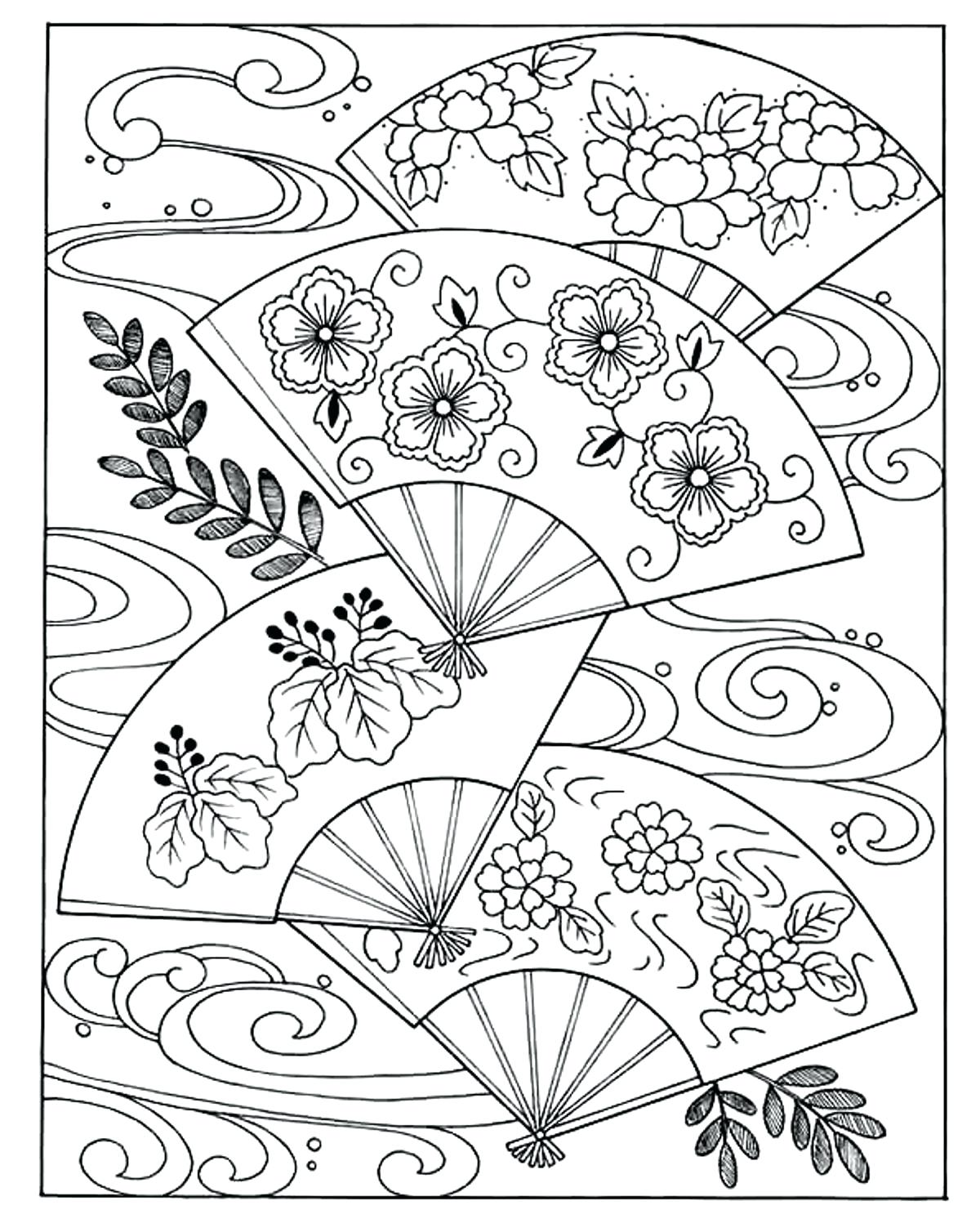 japanese art coloring pages