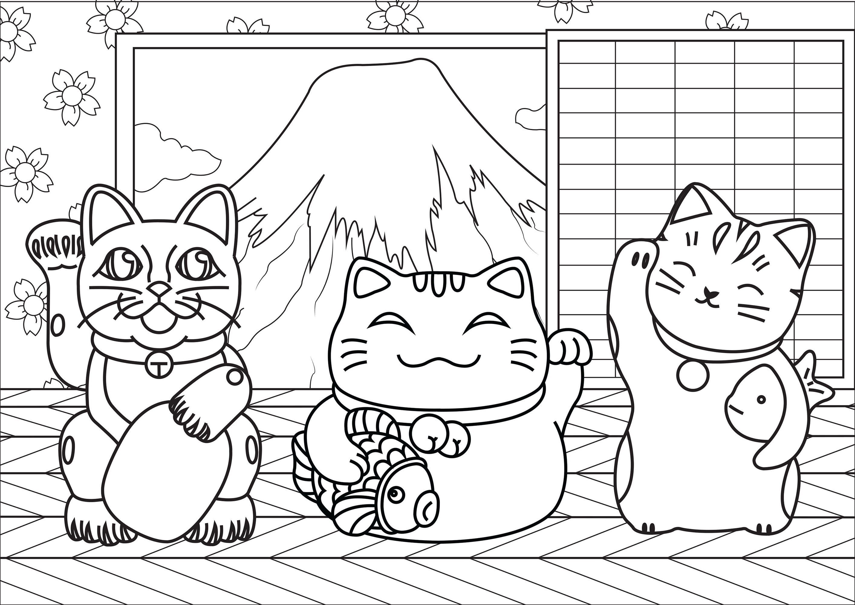 japanese coloring book pages