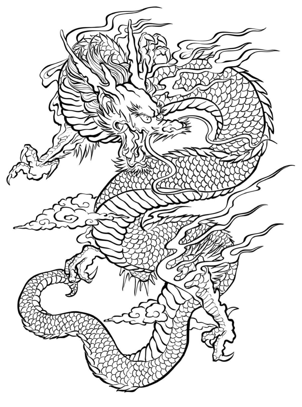 japanese dragon coloring pages