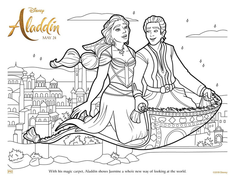 jasmine aladdin coloring pages