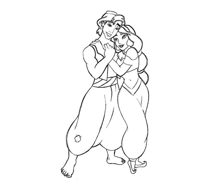 jasmine and aladdin coloring pages