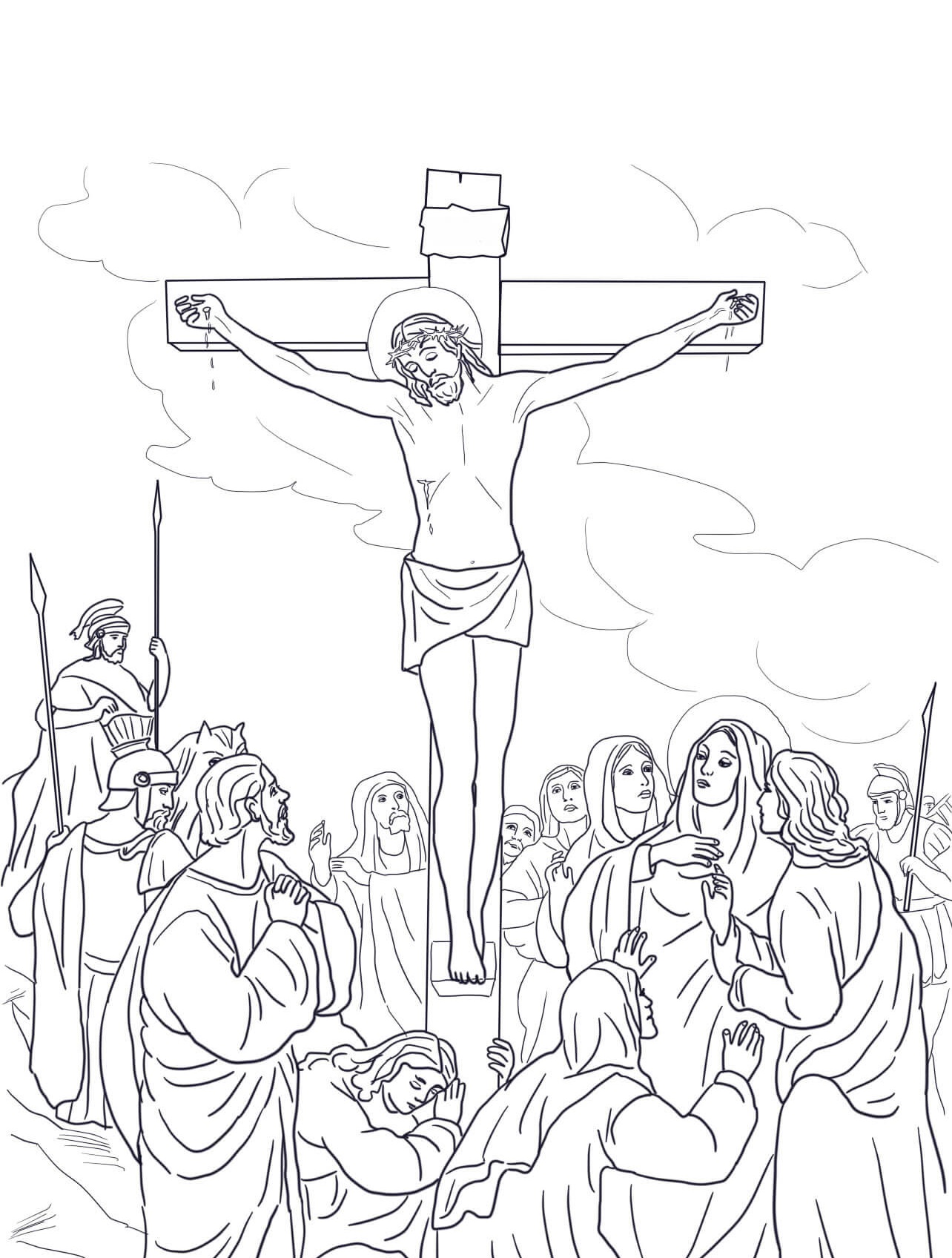 jesus on the cross coloring pages