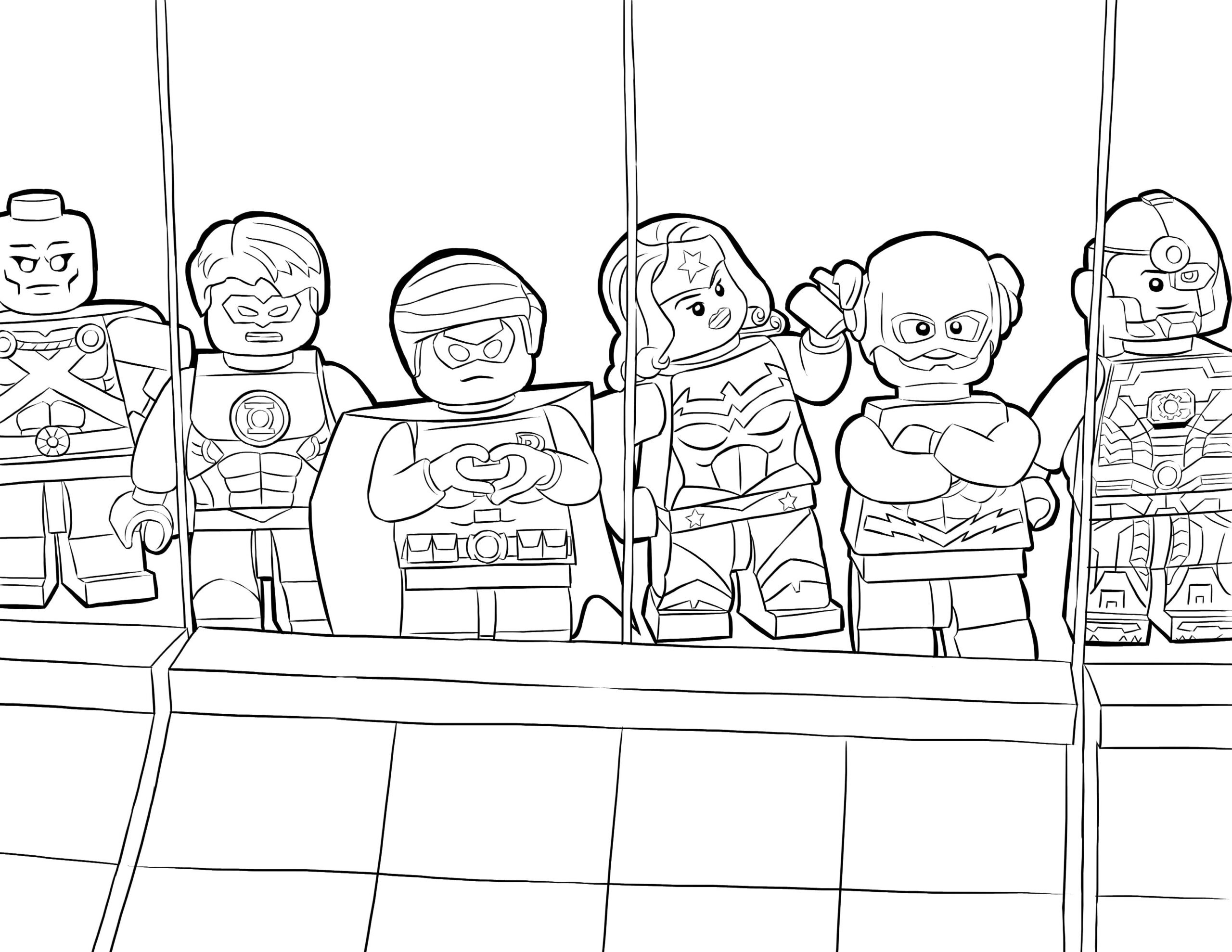 justice league lego coloring pages