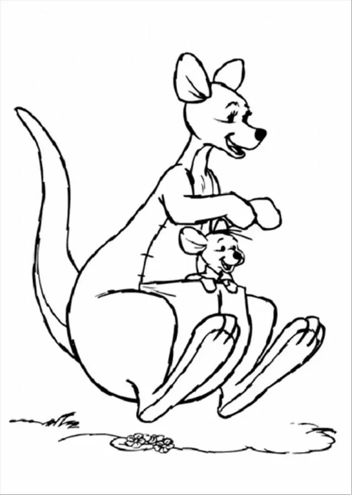 kangaroo coloring page free