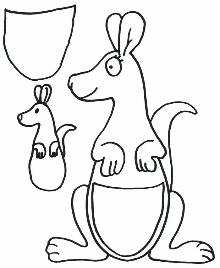 kangaroo coloring page preschool