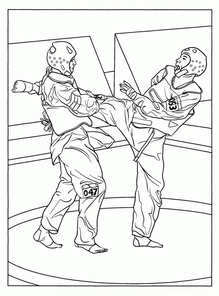 kickboxing coloring pages to print