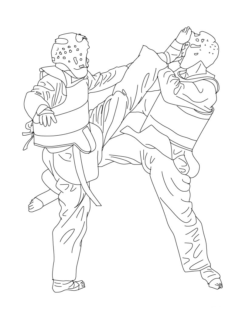kickboxing coloring pages to print