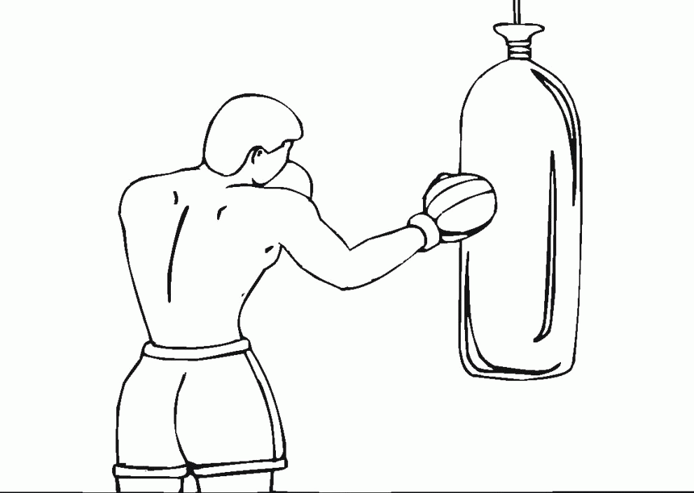 kickboxing training coloring pages