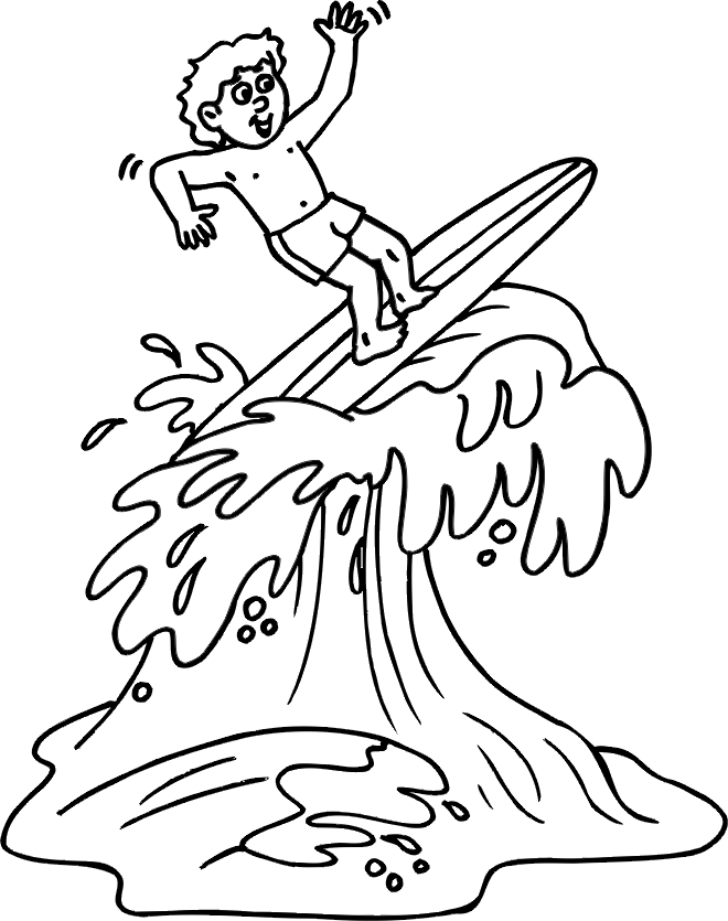 kids beach coloring pages