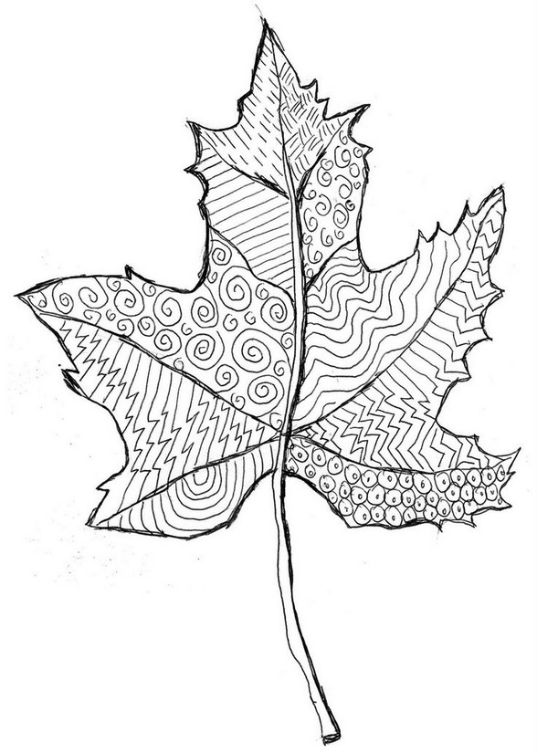 leaf coloring pages for adults