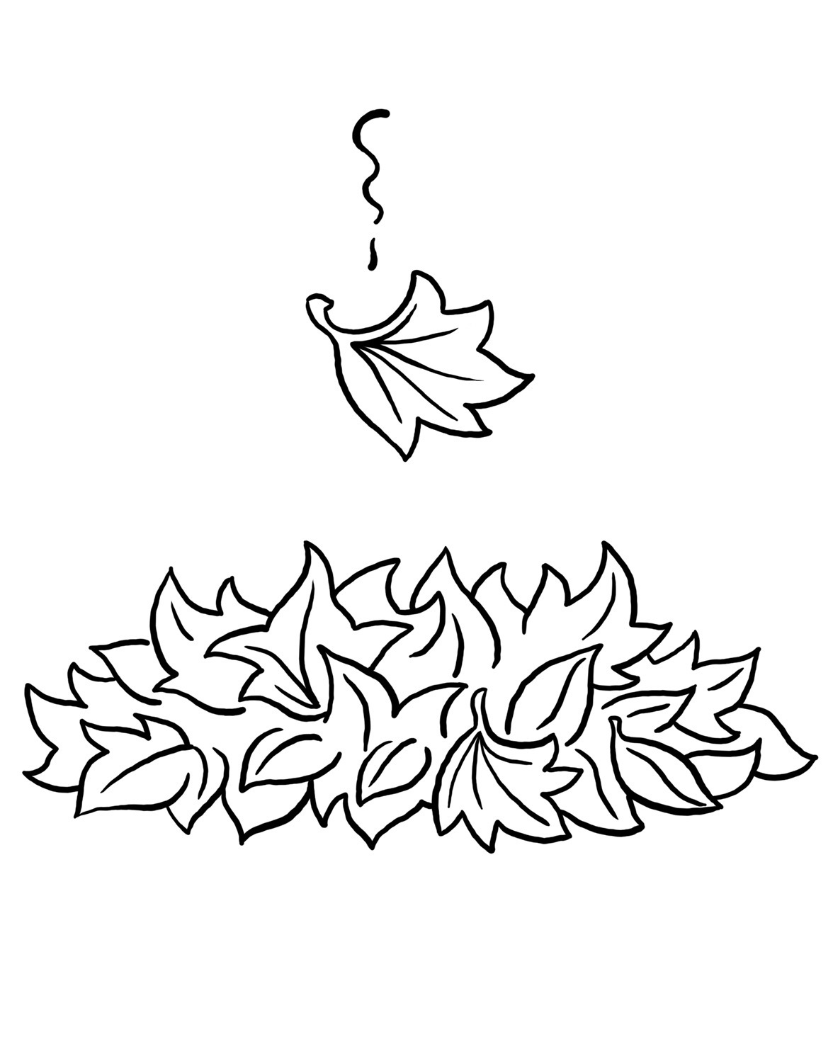 Раскраска осенний листопад для детей