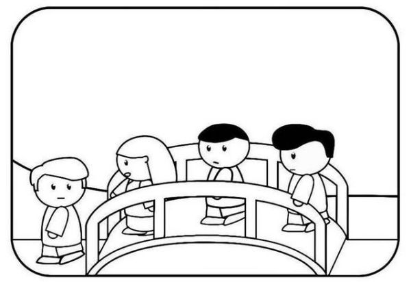 lego kids crossing a bridge coloring page