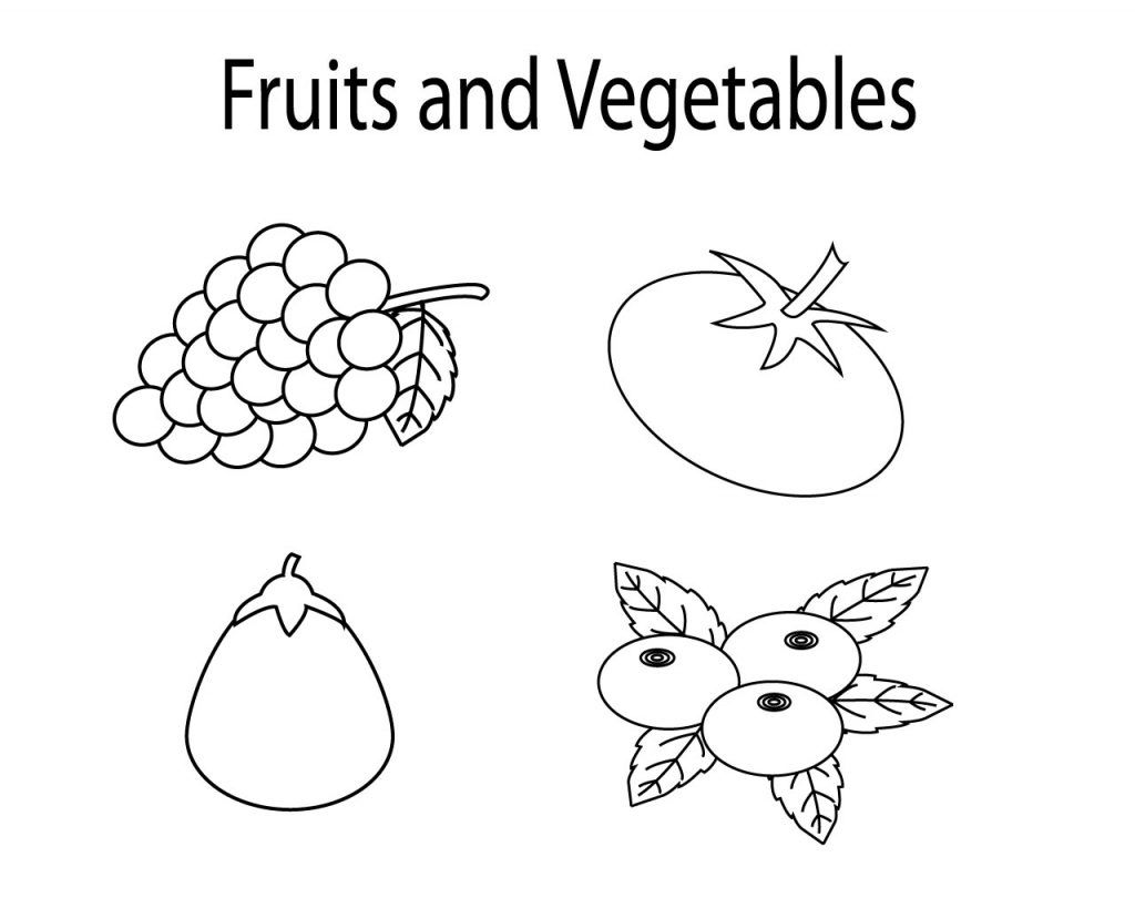 fruit and vegetable coloring pages