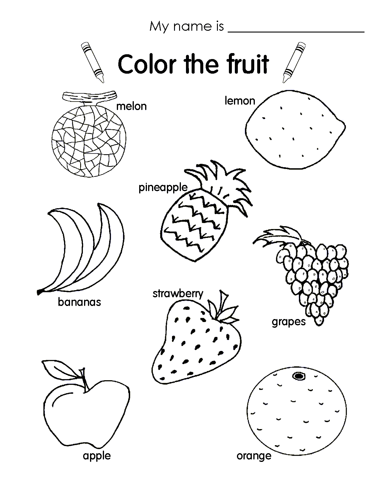 fruit coloring pages pdf