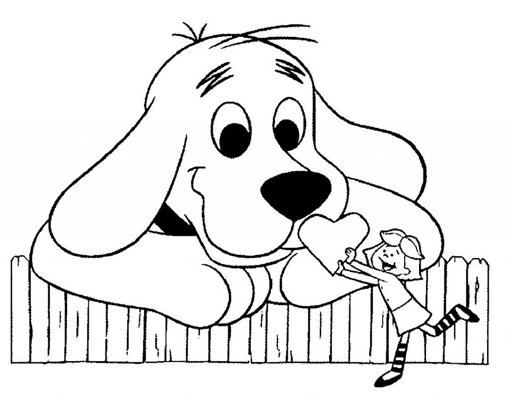 clifford valentine coloring pages