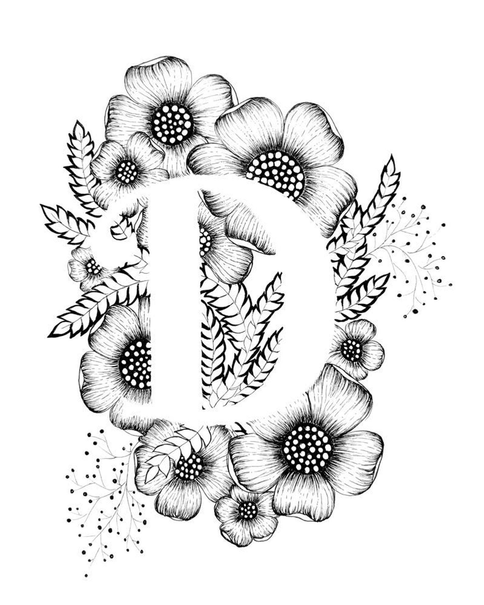 letter d coloring pages gaffiti
