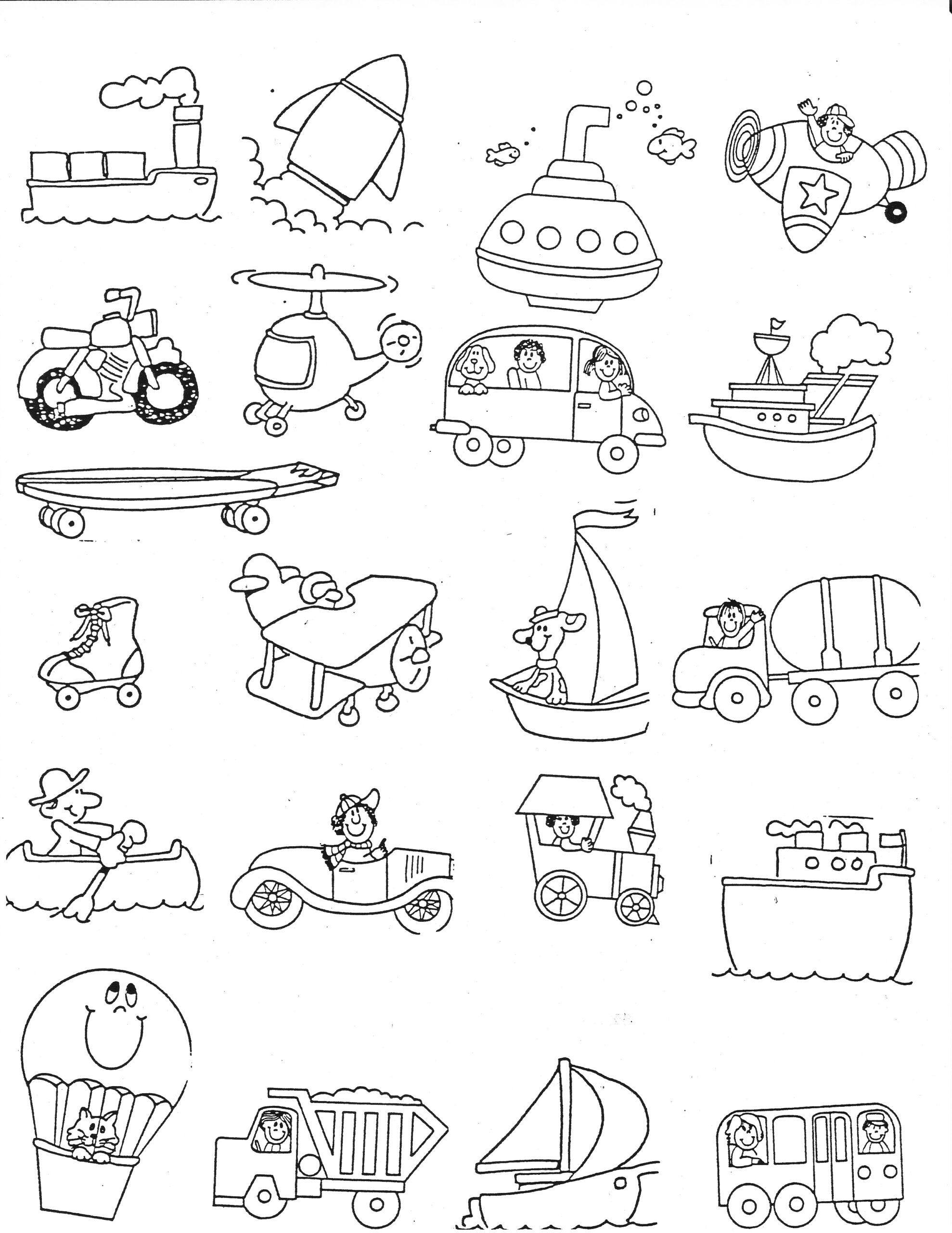 coloring pages transportation