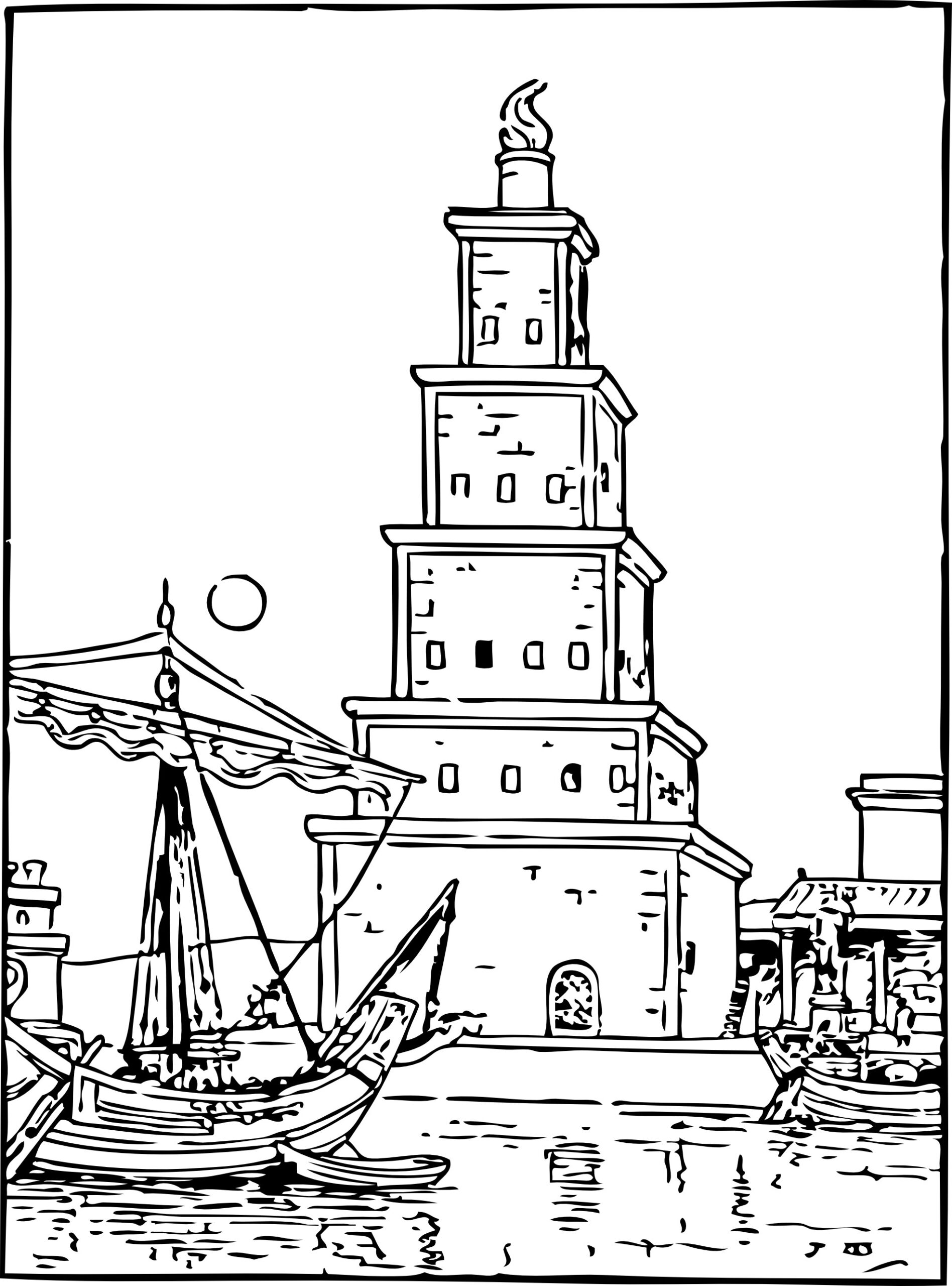 free realistic lighthouse coloring pages