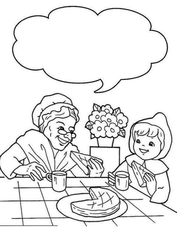 little red riding hood and grandma coloring page