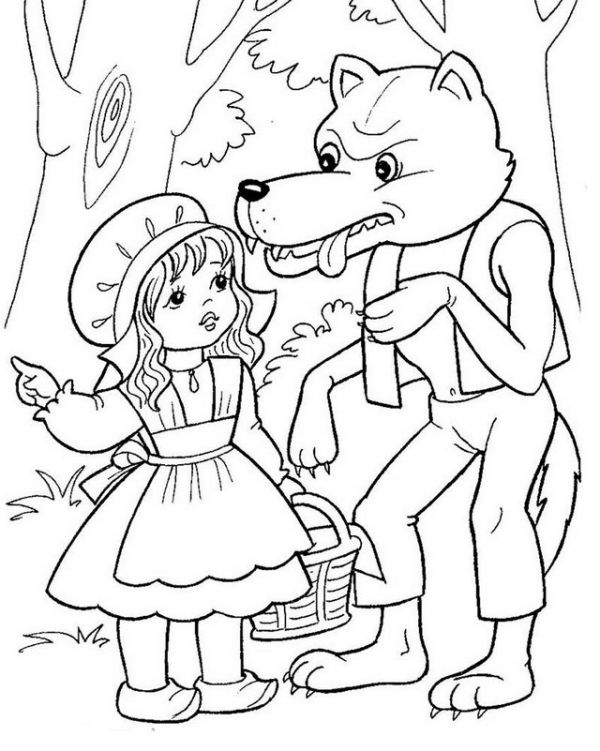 little red riding hood and peter coloring pages