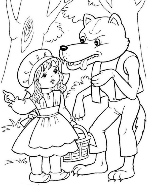 Tales Of Red Riding Hood Coloring Pages PDF - Coloringfolder.com