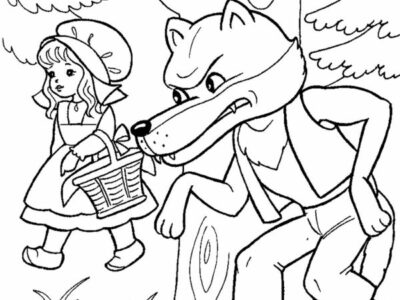 little red riding hood and wolf coloring pages