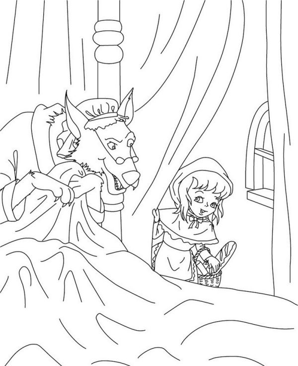 Tales Of Red Riding Hood Coloring Pages PDF - Coloringfolder.com