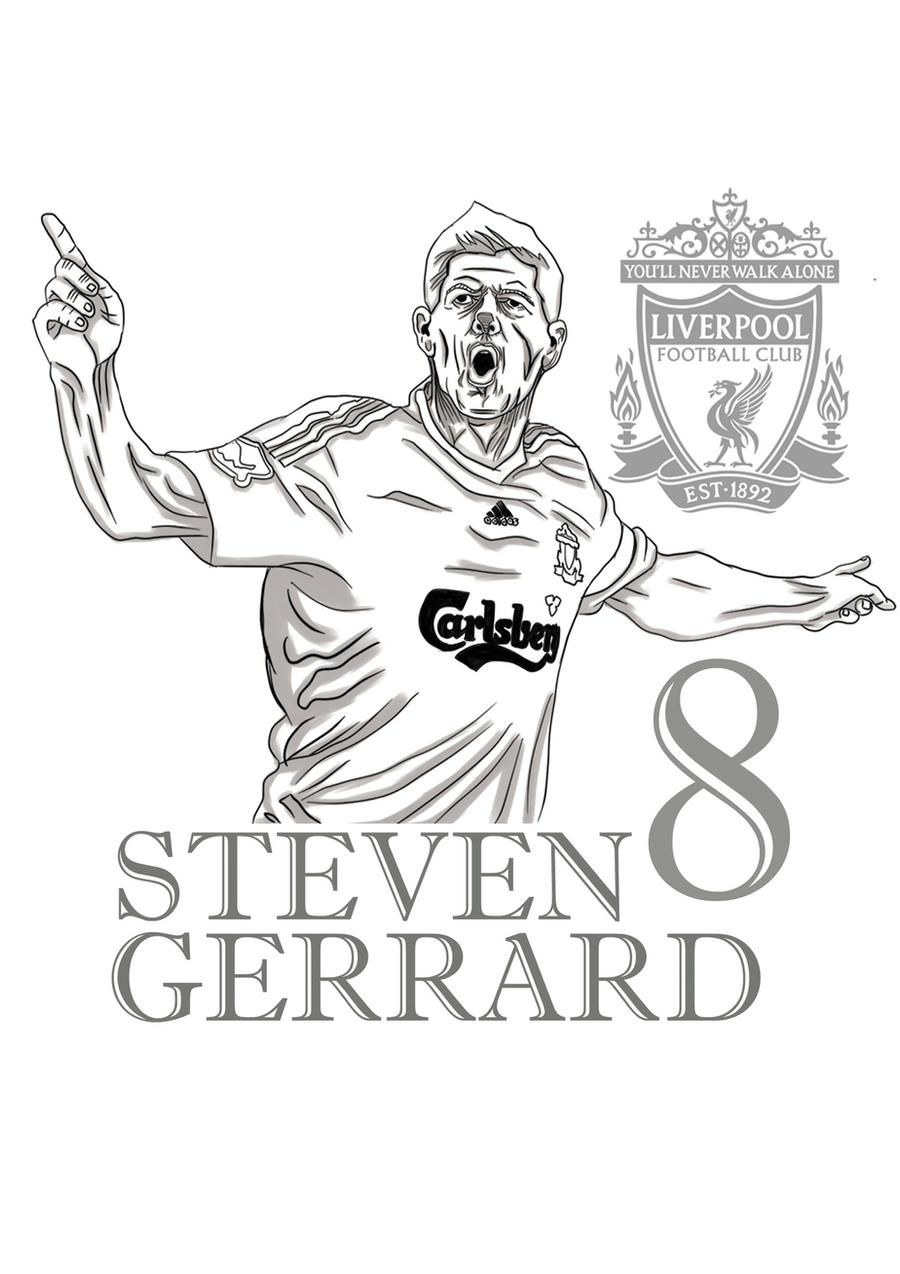 liverpool gerrard coloring pages