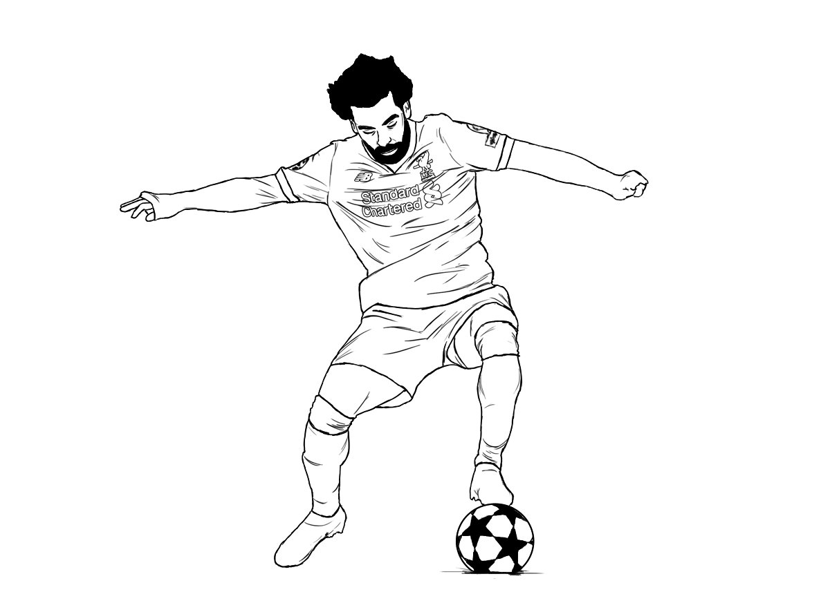 liverpool salah coloring pages