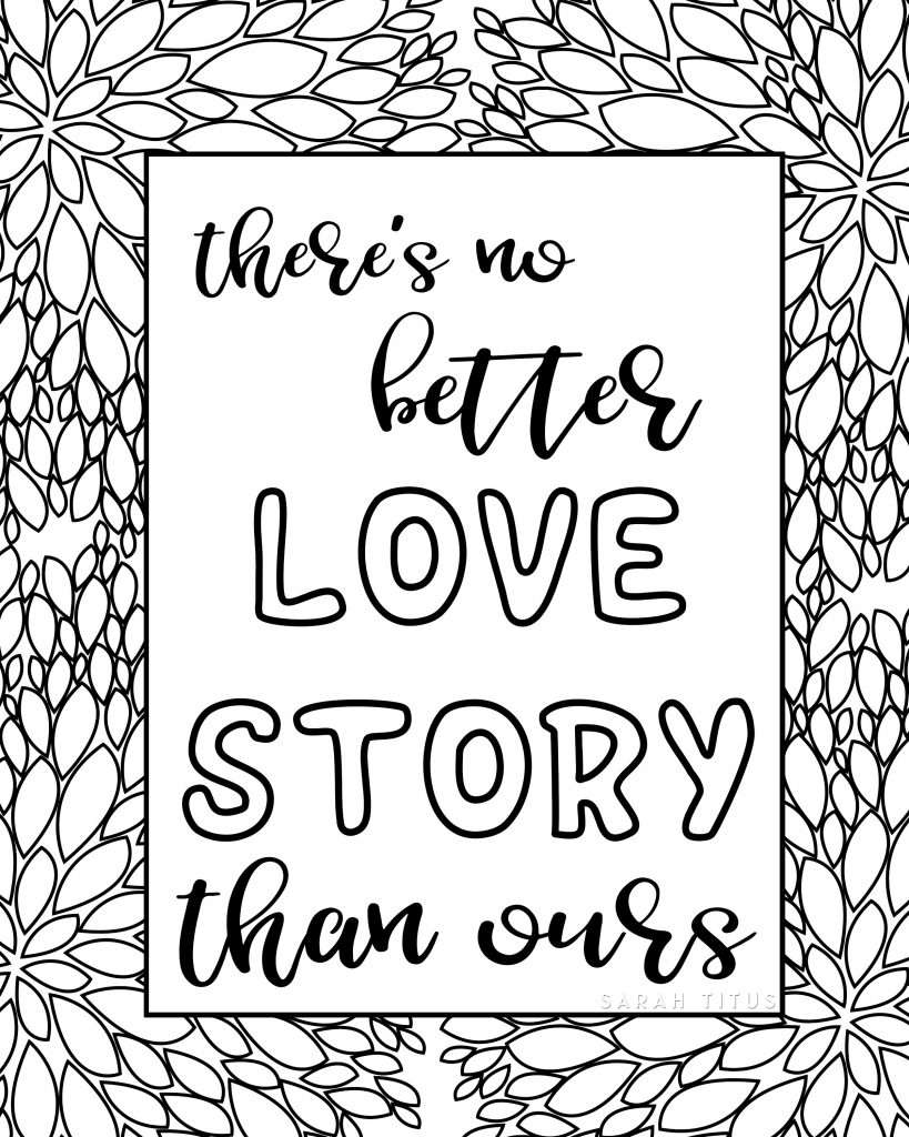 love quote coloring pages