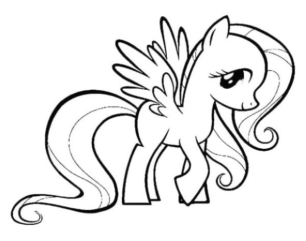 lovely fluttershy coloring page