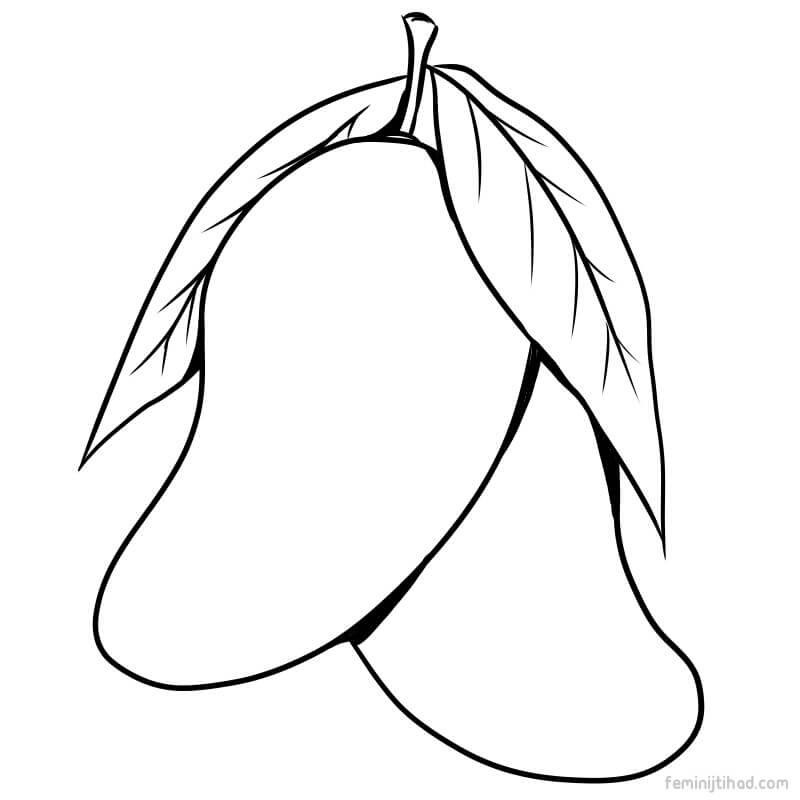 mango coloring page for print