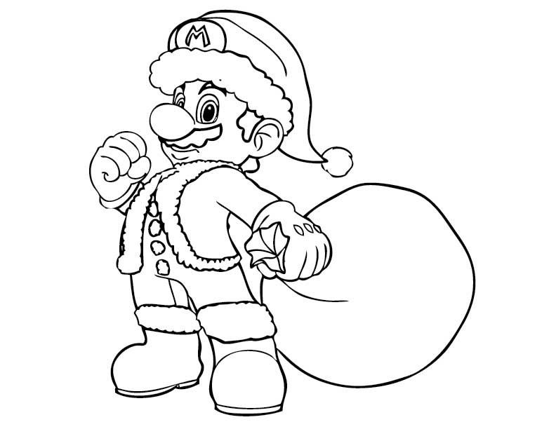 mario christmas coloring pages