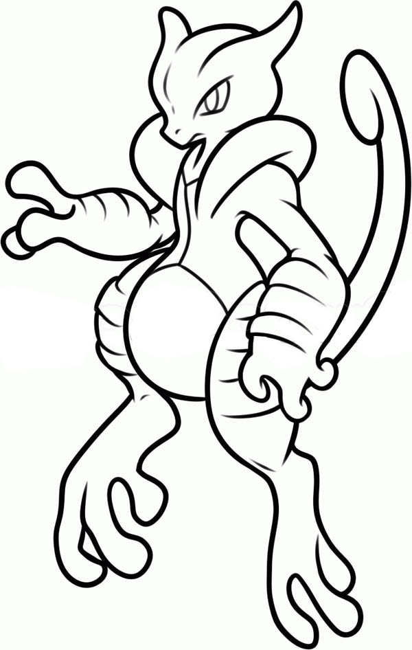 mega mewtwo coloring pages