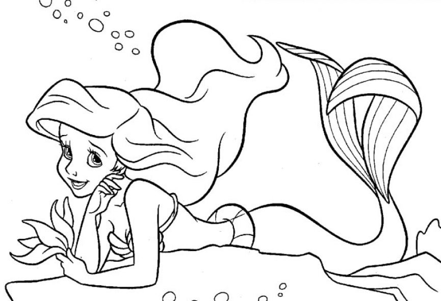 mermaid coloring pages kids