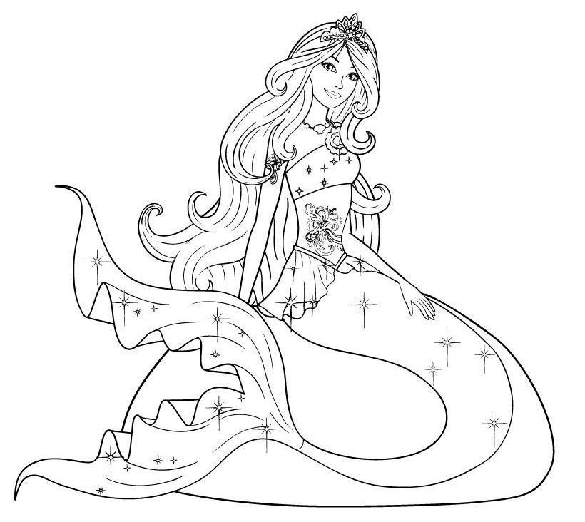 mermaid coloring pages pdf