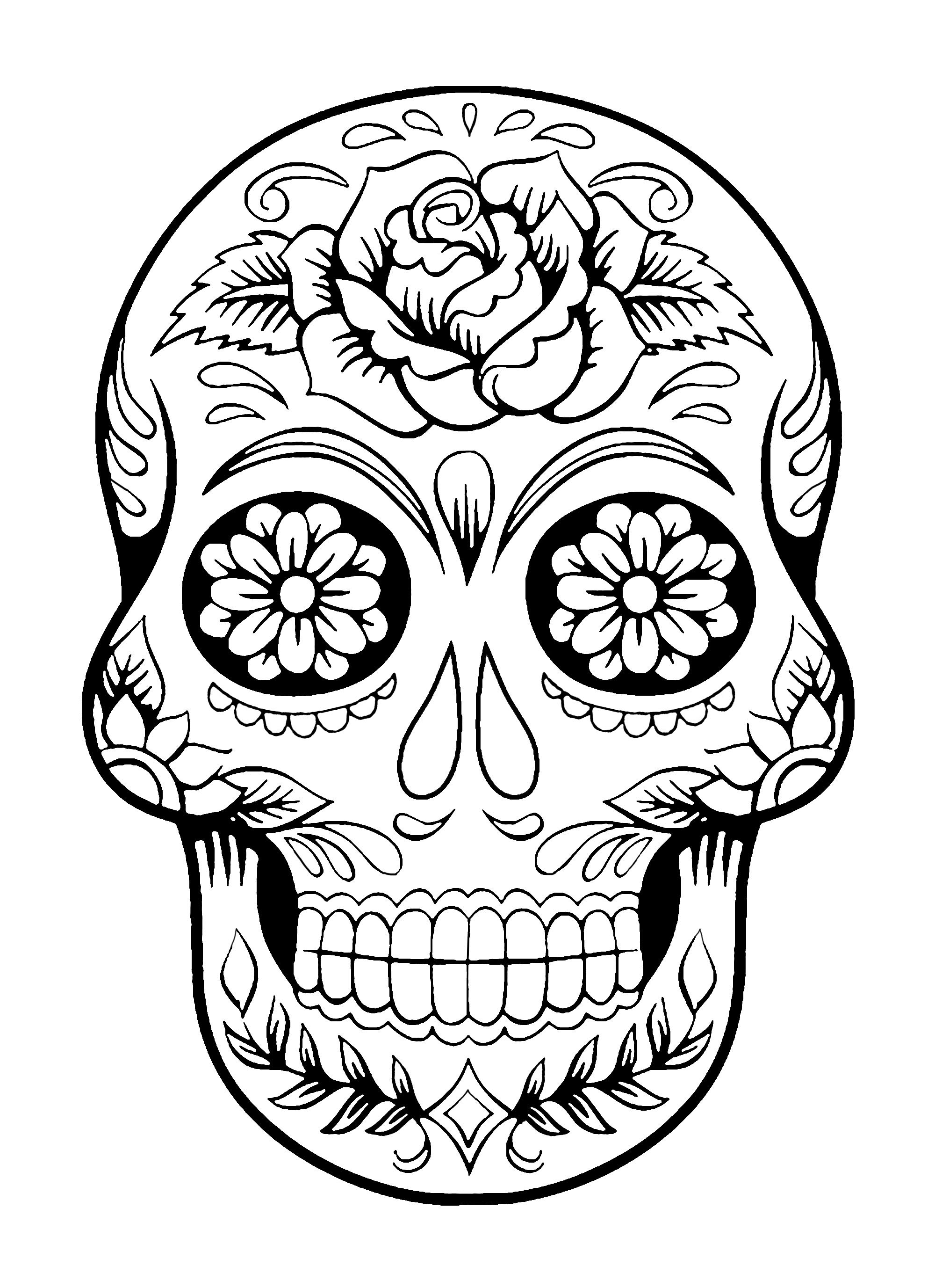 mexican skull coloring pages