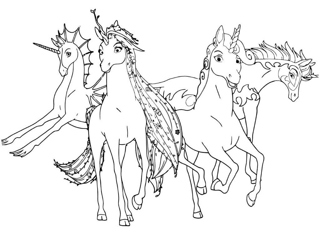 mia and me elemental unicorn coloring pages