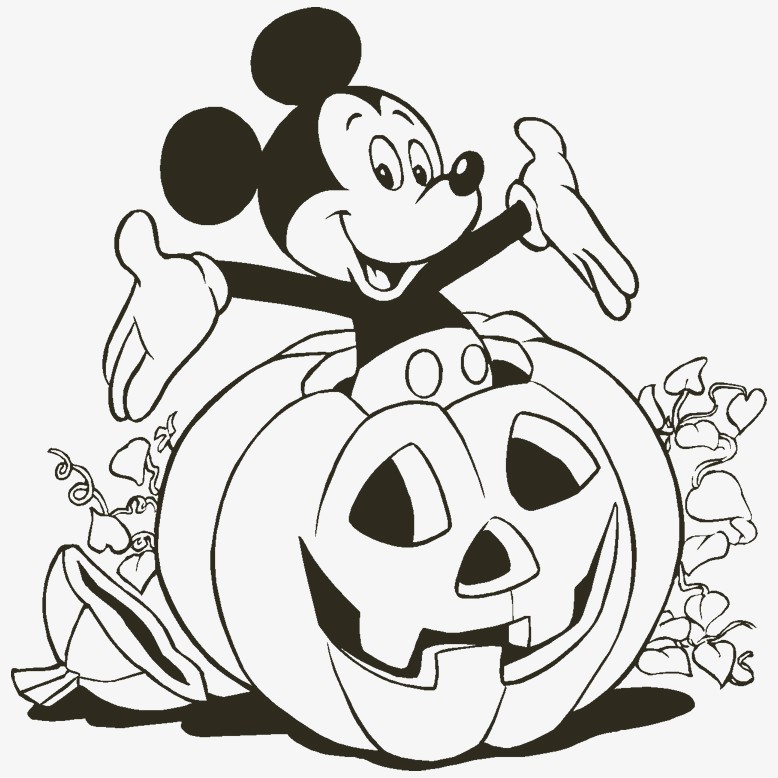 mickey mouse halloween coloring pages