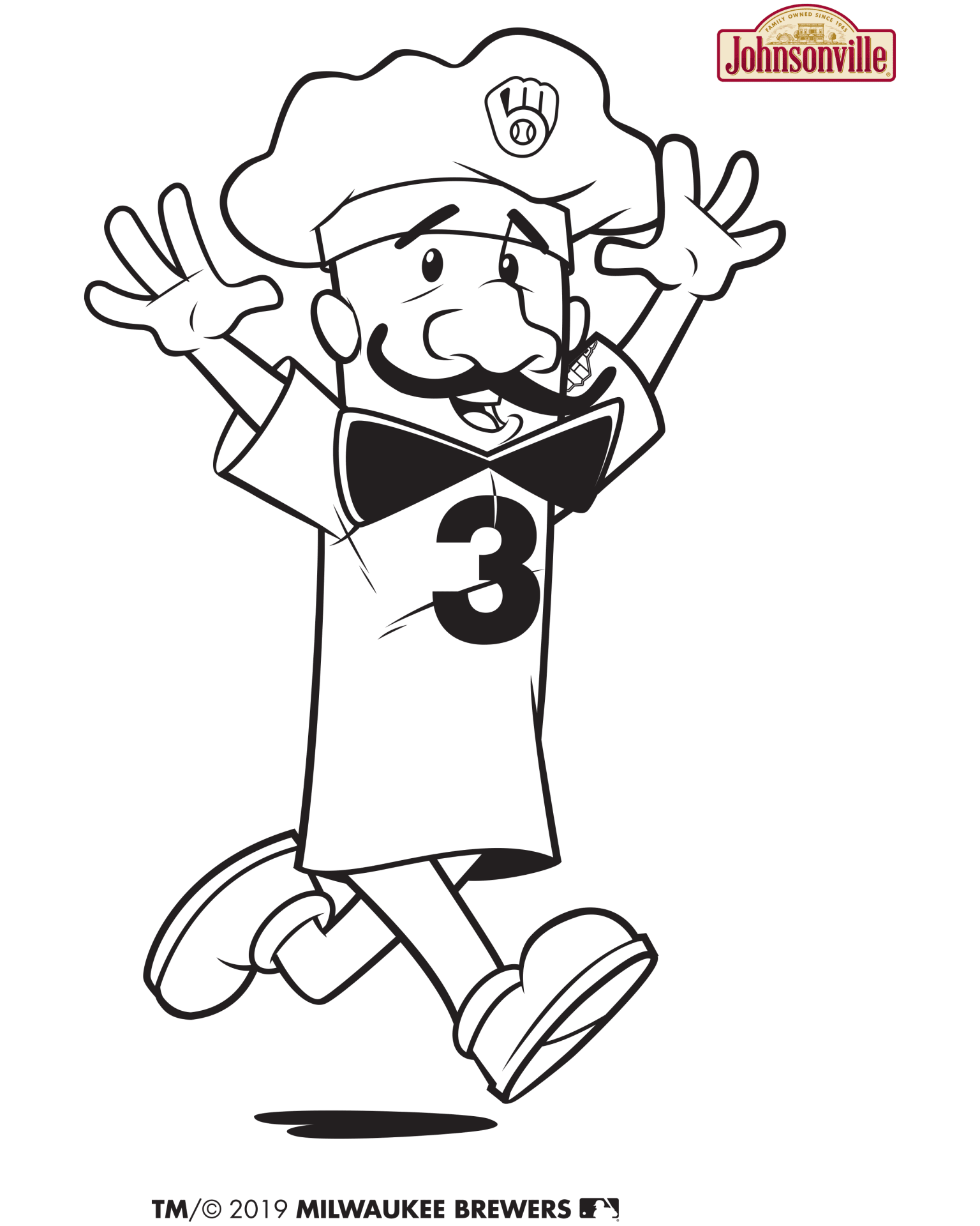 milwaukee brewers coloring pages johnsonville