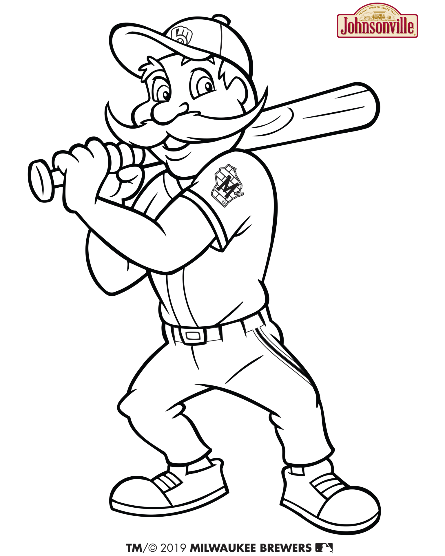 milwaukee brewers coloring pages mascot