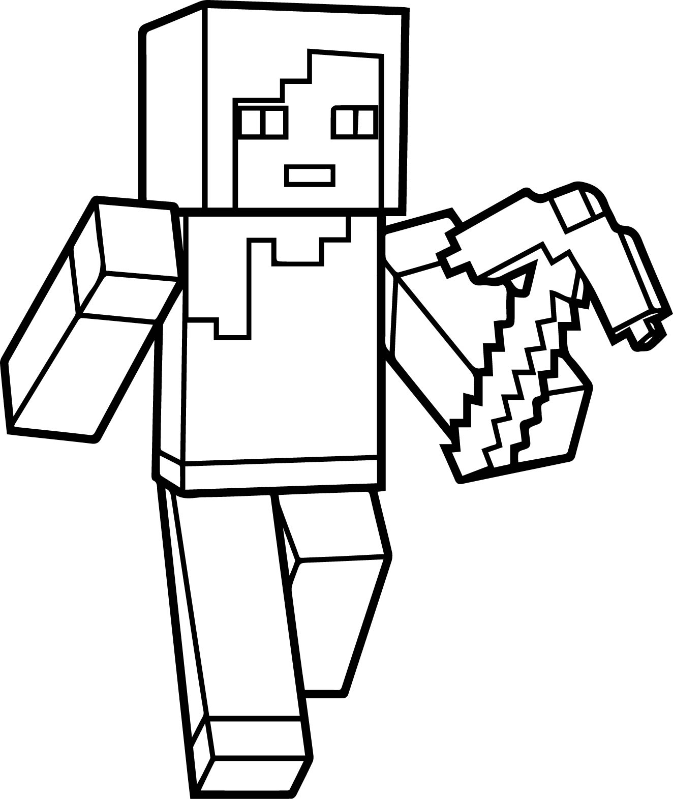 minecraft coloring pages steve with armor